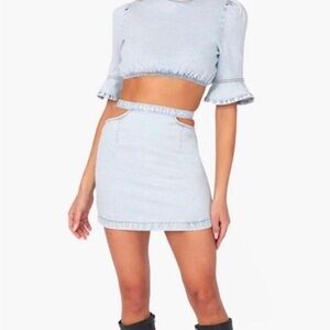 Revolve We Wore What cut out mini skirt